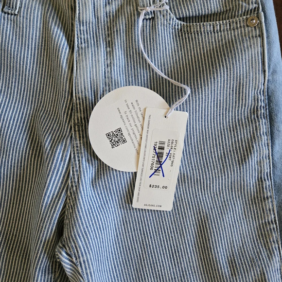 AG Adriano Goldschmied Isabelle Side Panel High Rise Straight Crop Jeans Size 25 - Picture 12 of 16